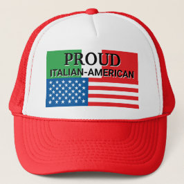 Proud Italiaans-Amerikaanse vlaggen van Italië en Trucker Pet