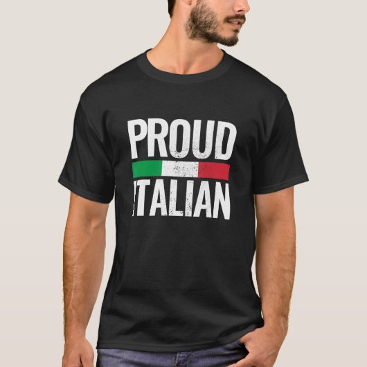 Proud Italiaans  Italië Vlag T-shirt (Voorkant)