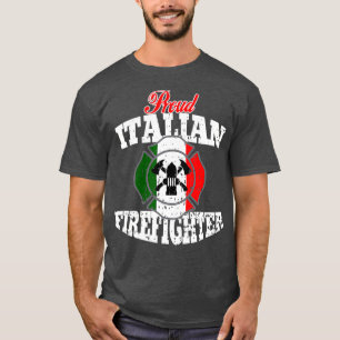 Proud Italiaans Vuurman Italië Vlag brandweerman T-shirt