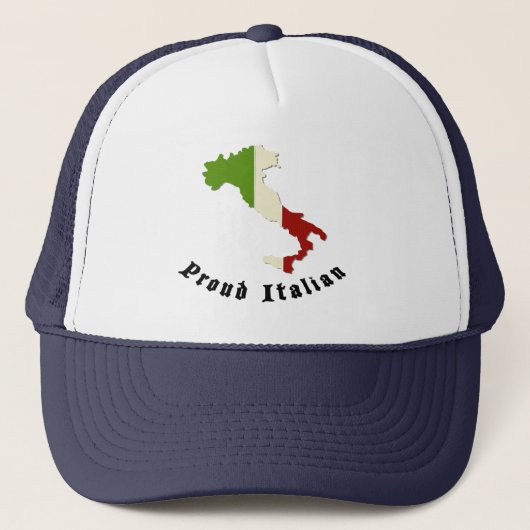 Proud Italy Retro Trucker Hat Pet (Voorkant)