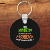Proud Janitor Cleaners Cleaners Service Janitors G Sleutelhanger (Voorkant)