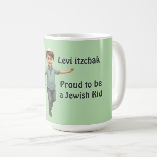 Proud Jewish Kid - Cute & Soft Watercolor Koffiemok (Voorkant rechts)