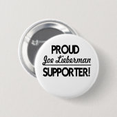 Proud Joe Lieberman Supporter. Ronde Button 5,7 Cm (Voorkant /achterkant)