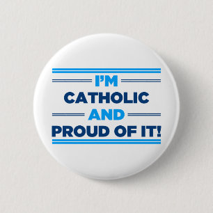Proud katholiek ronde button 5,7 cm