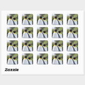Proud King pinguins foto Vierkante Sticker (Vel)