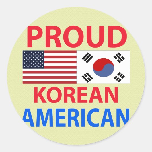 Proud Koreaans Amerikaans Ronde Sticker (Voorkant)