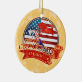 Proud Kroatisch-Amerikaans kerstversier Keramisch Ornament (Rechts)
