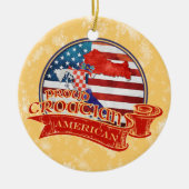 Proud Kroatisch-Amerikaans kerstversier Keramisch Ornament (Voorkant)