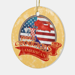 Proud Kroatisch-Amerikaans kerstversier Keramisch Ornament