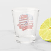 Proud Kroatisch-Amerikaans Shot Glas (Achterkant)