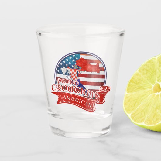 Proud Kroatisch-Amerikaans Shot Glas (Voorkant)