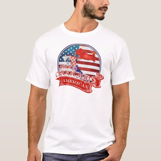 Proud Kroatisch-Amerikaans T-shirt (Voorkant)