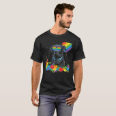 Proud LGBT Gay Black Labrador Dog Pride Flag T-shirt (Voorkant volledig)