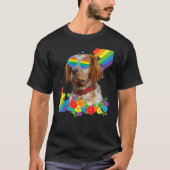Proud Lgbt Gay Brittany Spaniel Dog Pride Flag Rai T-shirt (Voorkant)