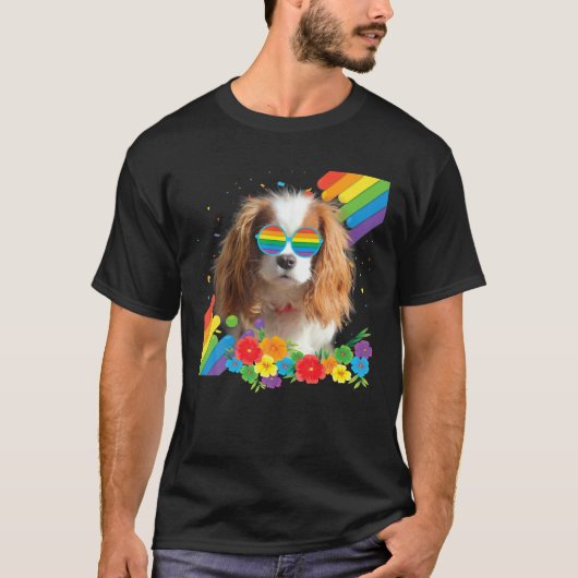 Proud LGBT Gay Cavalier King Charles Spaniel Dog T-shirt (Voorkant)