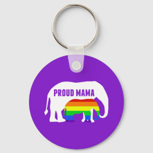 Proud LGBT Mama Elephant Gay Pride Mam Paars Sleutelhanger