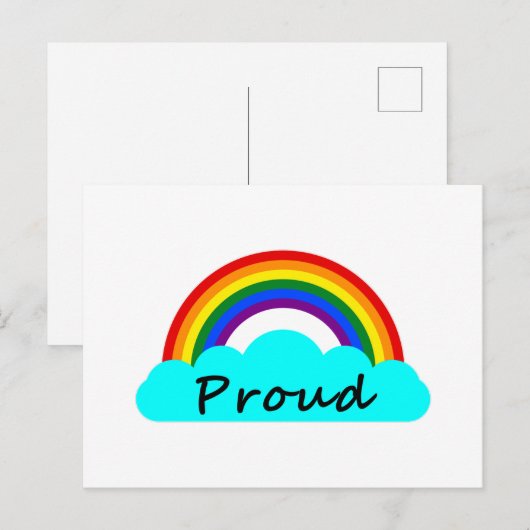 Proud - LGBT-regenboog Briefkaart (Voorkant / Achterkant)