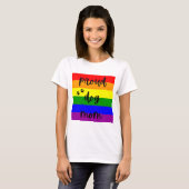Proud LGBTQ Dog mam Rainbow Pride Flag T-Shirt (Voorkant volledig)