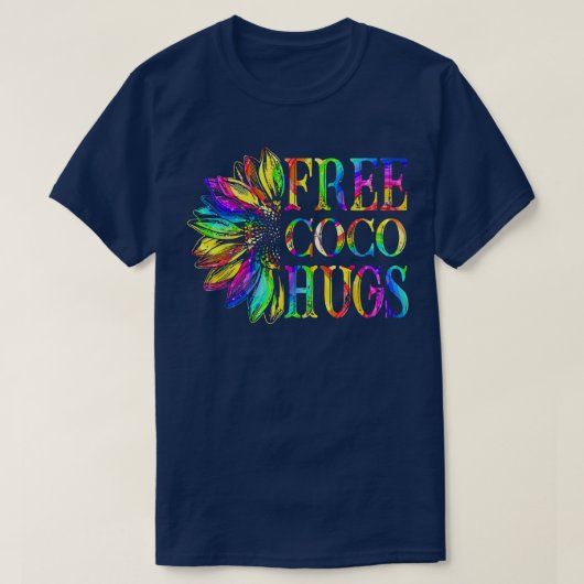 Proud LGBTQ Free Coco Hugs LGBT Pride Month sunflo T-shirt (Design voorkant)