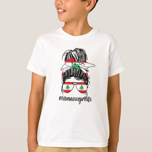 Proud Libanees meisje Libanon vlag Libanese wortel T-shirt (Voorkant)