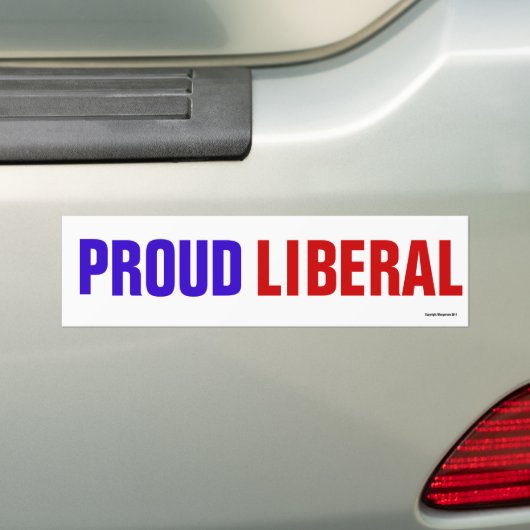 Proud Liberal Bumpersticker (Op auto)
