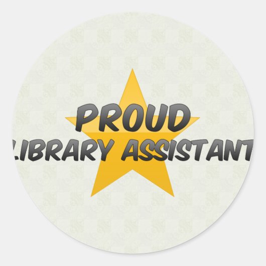 Proud Library Assistant Ronde Sticker (Voorkant)
