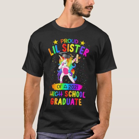 Proud Lil zuster van een middelbare school in 2021 T-shirt (Voorkant)