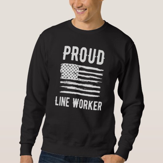 Proud Line Worker Profession American Flag Premium Trui (Voorkant)