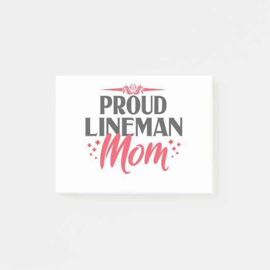 Proud Lineman Mam voor Power Pole Electricians Gif Post-it® Notes (Voorkant)