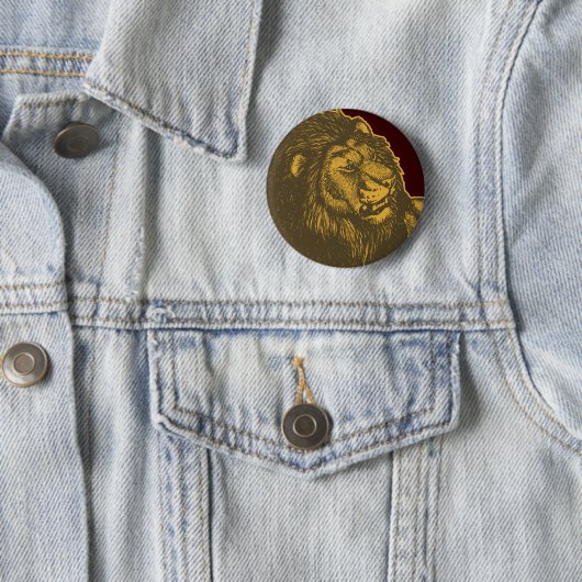 Proud Lion Button Badge (In situ)