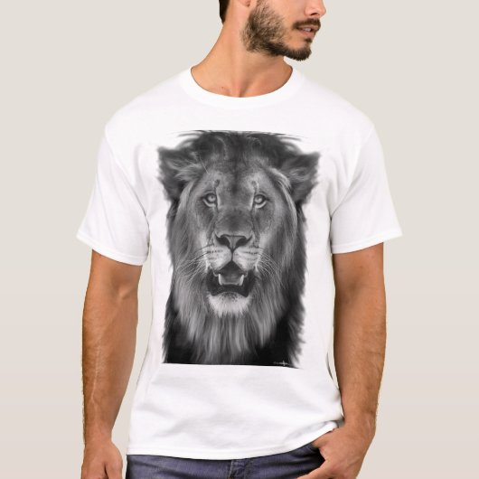 Proud Lion in zwart-wit T-shirt (Voorkant)