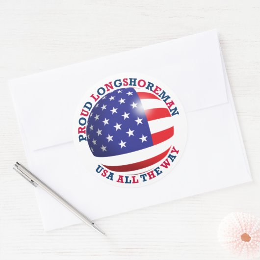 Proud Longshoreman Round Sticker (Envelop)