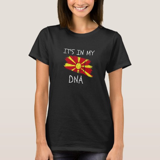 Proud Macedonian Pride It's in my DNA Macedonia Fl T-shirt (Voorkant)