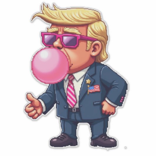 Proud Maga Trump Pixel President Inaguration Day Sticker (Voorkant)