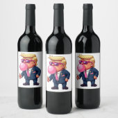 Proud Maga Trump Pixel President Inaguration Day Wijn Etiket (Flessen)