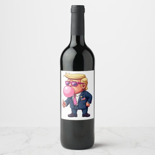 Proud Maga Trump Pixel President Inaguration Day Wijn Etiket (Voorkant)