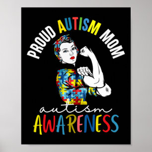 Proud mam Autism Awareness Family Matching Gifts Poster