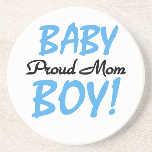 Proud Mam Baby Boy Gifts Zandsteen Onderzetter (Voorkant)