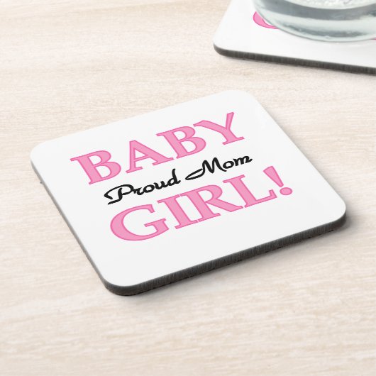 Proud Mam Baby Girl Gifts Bier Onderzetter (Linkerzijde)