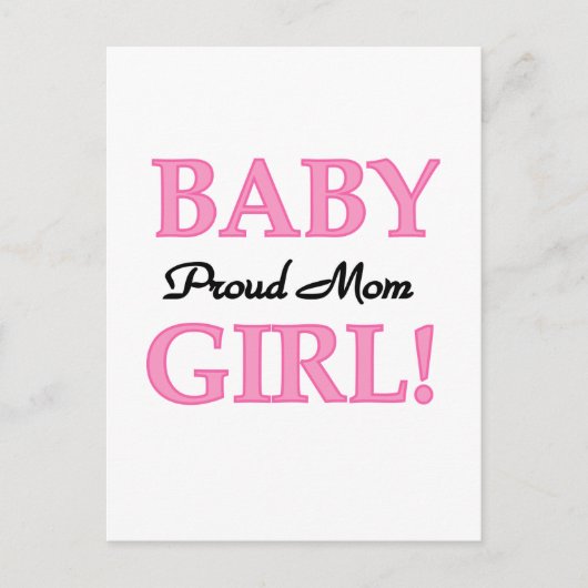 Proud Mam Baby Girl Tshirts en cadeautjes Briefkaart (Voorkant)