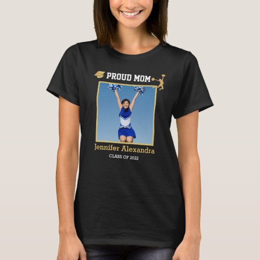 Proud Mam Foto Cheerleader congrates afstuderen T- T-shirt (Voorkant)