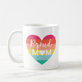 Proud Mam Gay Pride Colorful Rainbow Heart Koffiemok