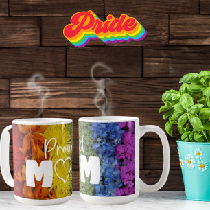 Proud Mam Gay Pride Rainbow Floral Flag Mok