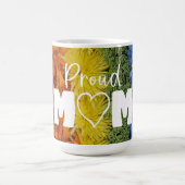 Proud Mam Gay Pride Rainbow Floral Flag Mok (Center)