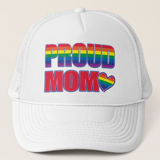 Proud Mam Gay Pride Trucker Pet (Voorkant)