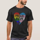 Proud mam Lgbt met regenboog en transgendervlag H T-shirt (Voorkant)