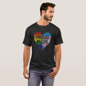 Proud mam Lgbt met regenboog en transgendervlag H T-shirt (Voorkant volledig)