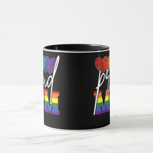 Proud Mam Moederdag LGBTQ Rainbow Flag Gay Mok (Midden)
