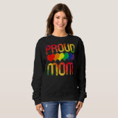Proud mam Queer Lgbetq Gay Pride Month Rainbow Fla Trui (Voorkant volledig)