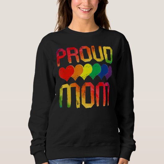 Proud mam Queer Lgbetq Gay Pride Month Rainbow Fla Trui (Voorkant)